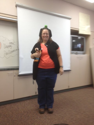(Courtesy of Ms. Grandbois)
Ms. Grandbois dressed up as Goofy for Halloween 