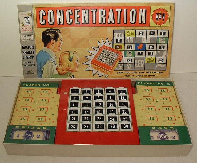 Milton Bradley's popular Concentration board game from 1950.